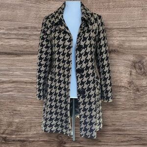 Michael Kors Wool Blend Houndstooth Coat